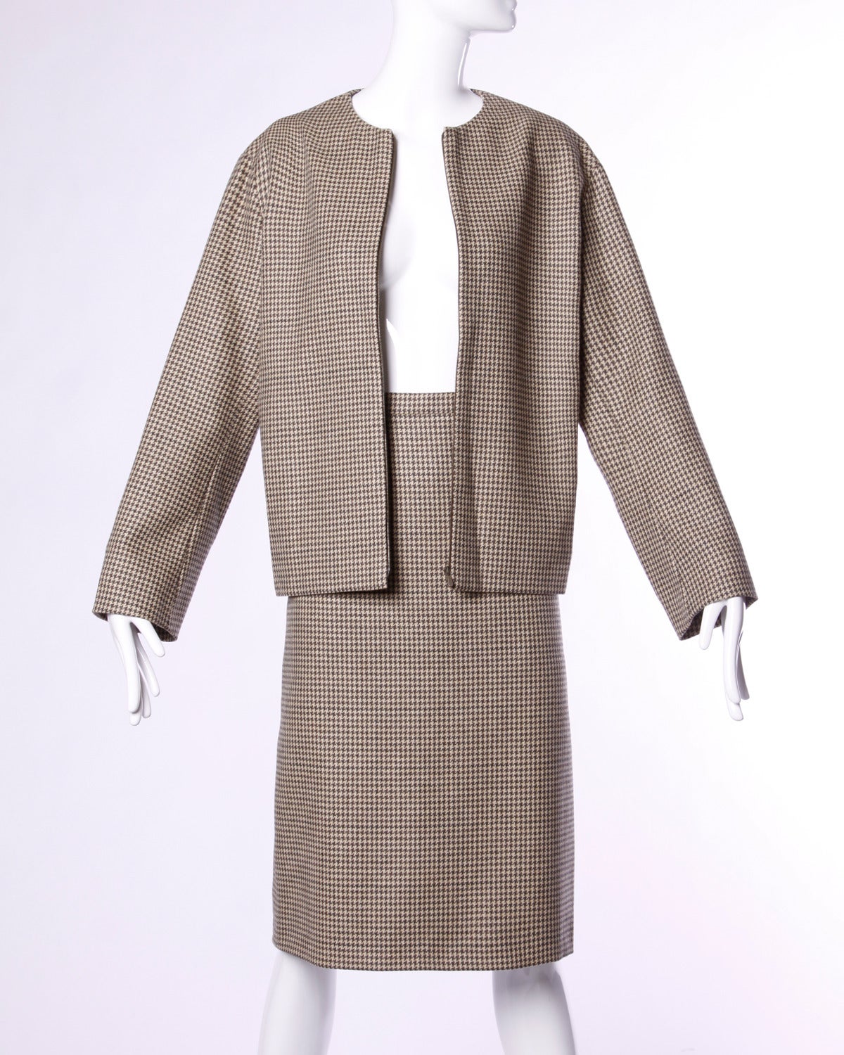 Yves Saint Laurent YSL Rive Gauche Wool Jacket + Skirt Suit Ensemble In Excellent Condition In Sparks, NV