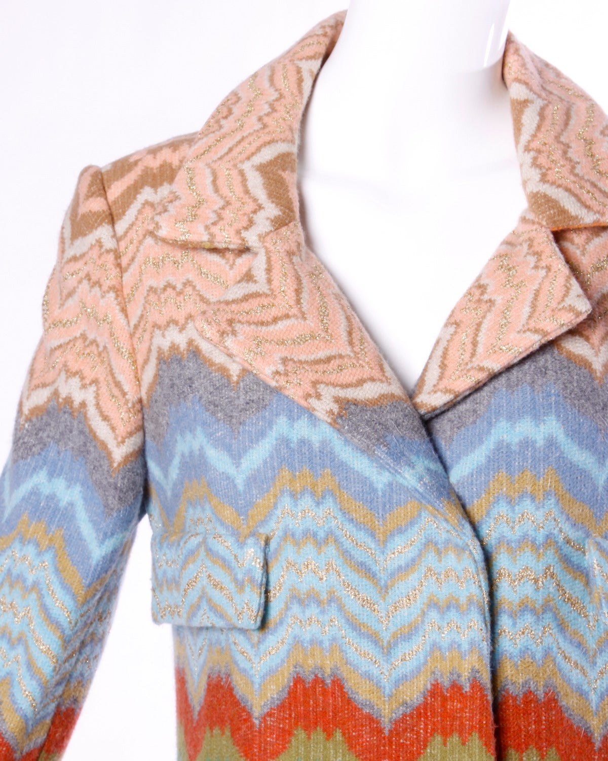 Rare Lisa Meril Vintage 1970s 70s Colorful Rainbow Tapestry Coat