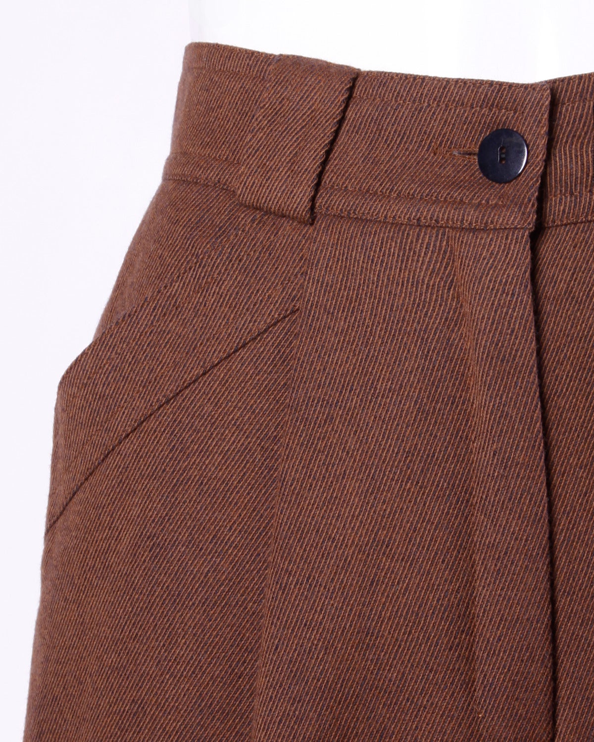Escada Vintage 1990S 90S Brown High Waisted Wool Trousers In Excellent Condition In Sparks, NV