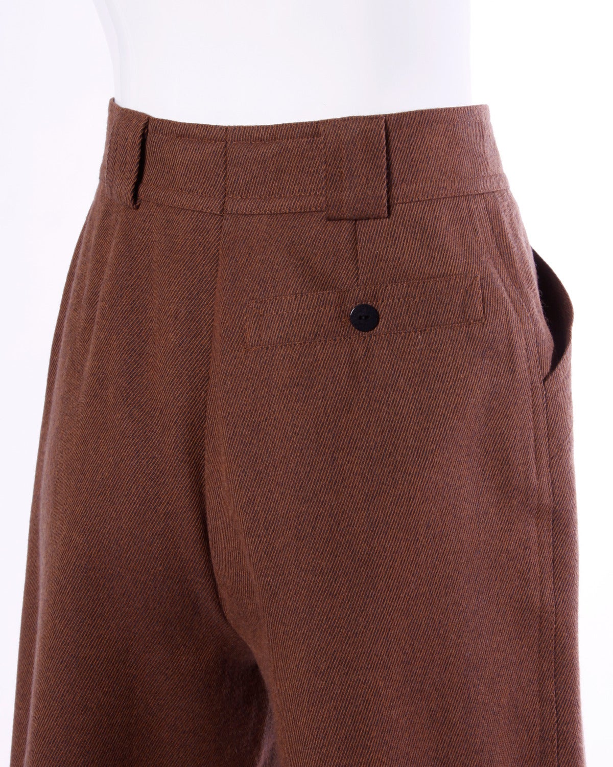 Escada Vintage 1990S 90S Brown High Waisted Wool Trousers 2