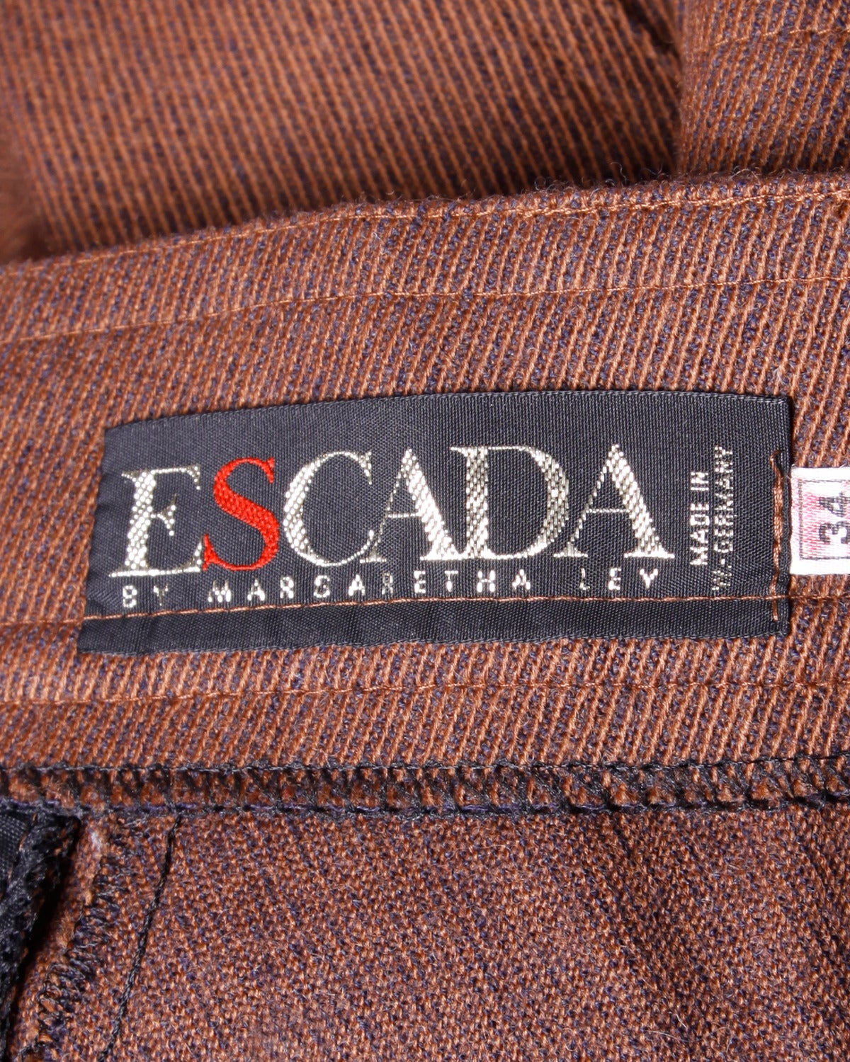 Escada Vintage 1990S 90S Brown High Waisted Wool Trousers 3