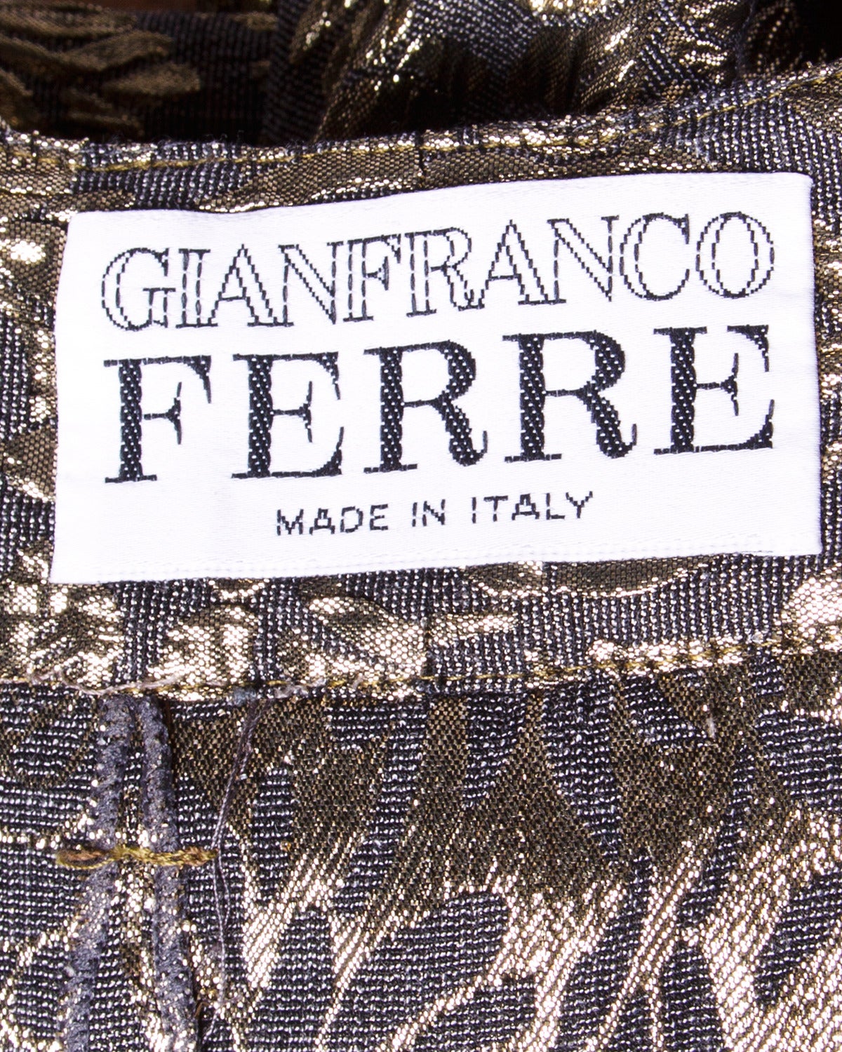 Gianfranco Ferre Vintage 1990s 90s Metallic Brocade Pants 1