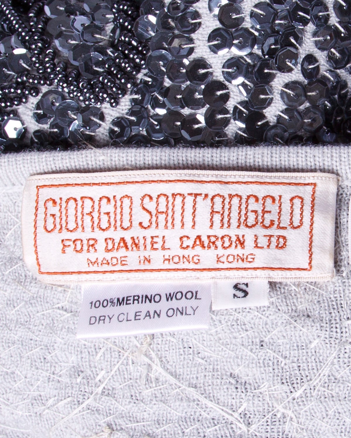 Giorgio Sant'Angelo Vintage 1970s 70s Metallic Sequin + Beaded Knit Top 1