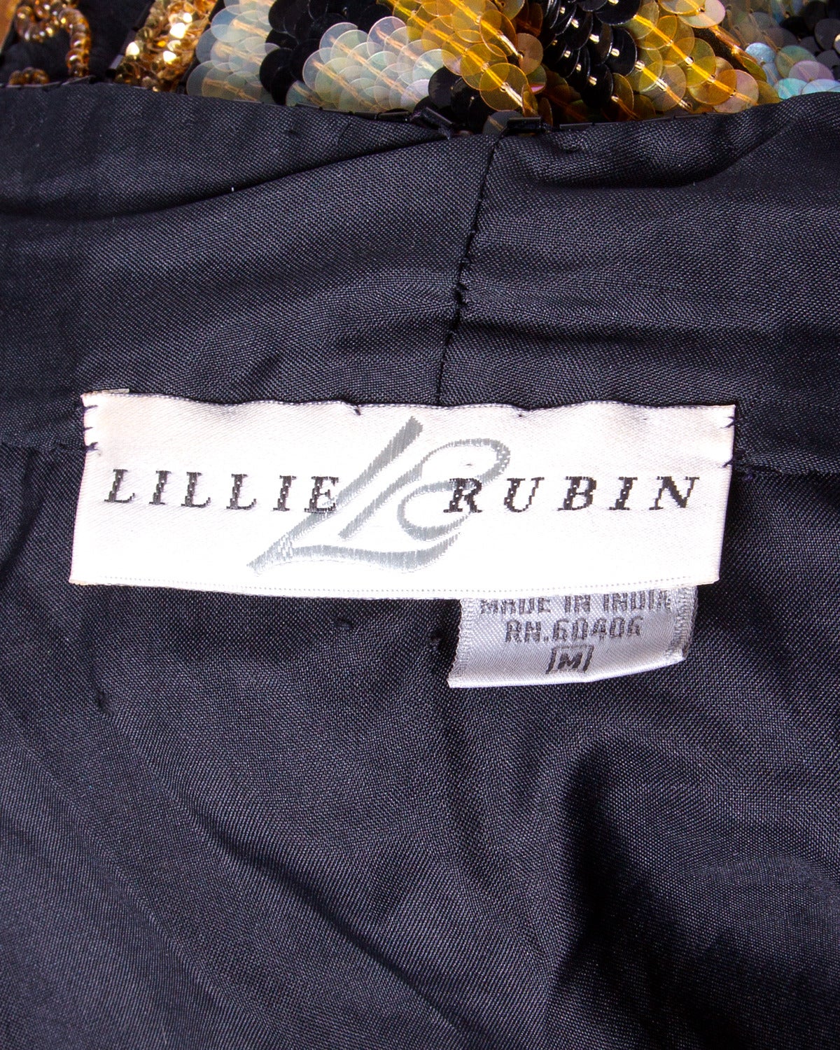 Lillie Rubin Vintage 1980s 80s Sequin + Beaded Silk Kimono Jacket 3
