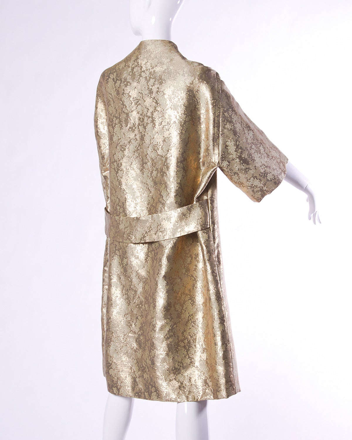 Women's Edward Abbott Vintage 1960s Metallic Gold Brocade Coat