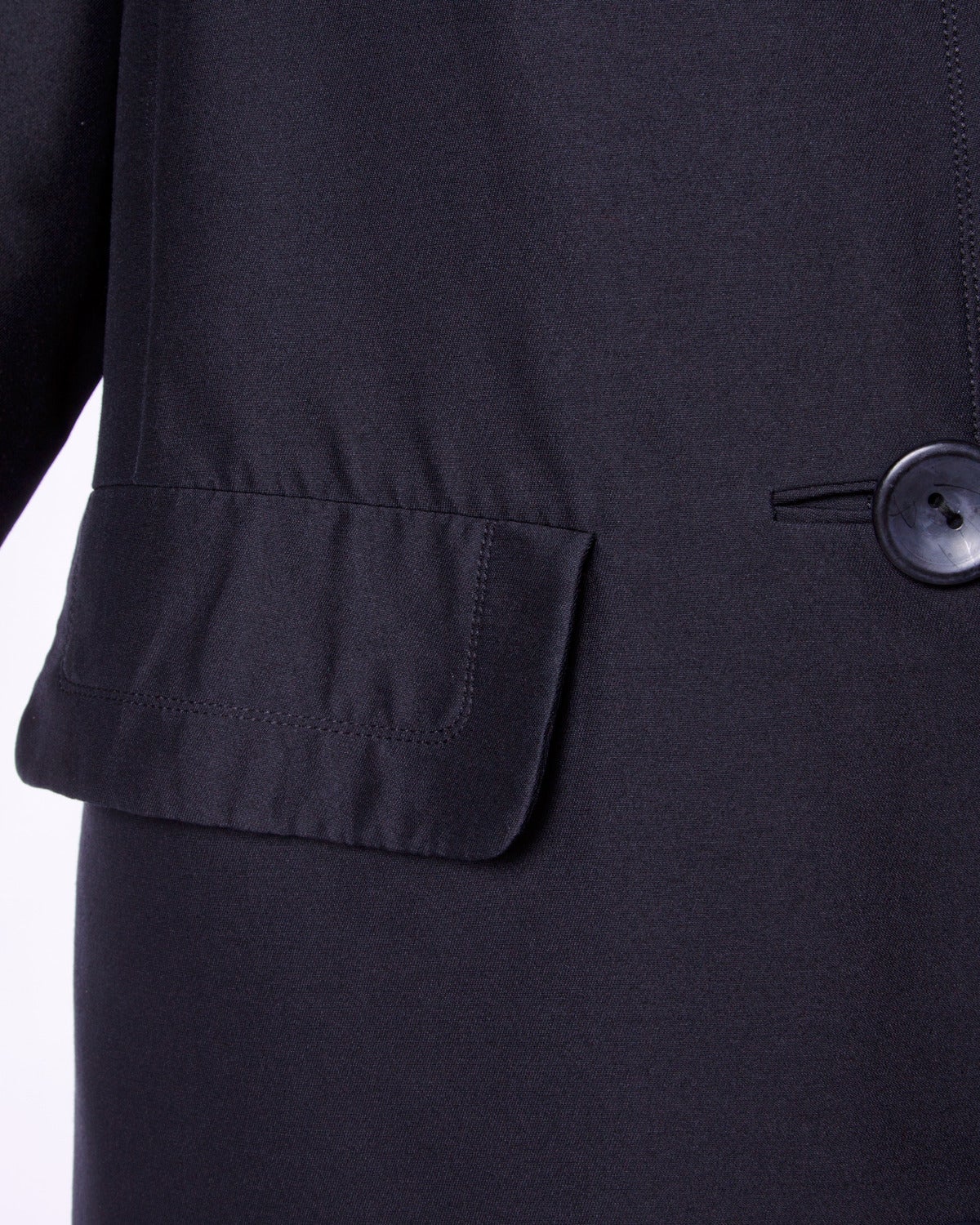 Philippe Tournaye Vintage 1960s 60s Black Wool Silk Swing Coat 1