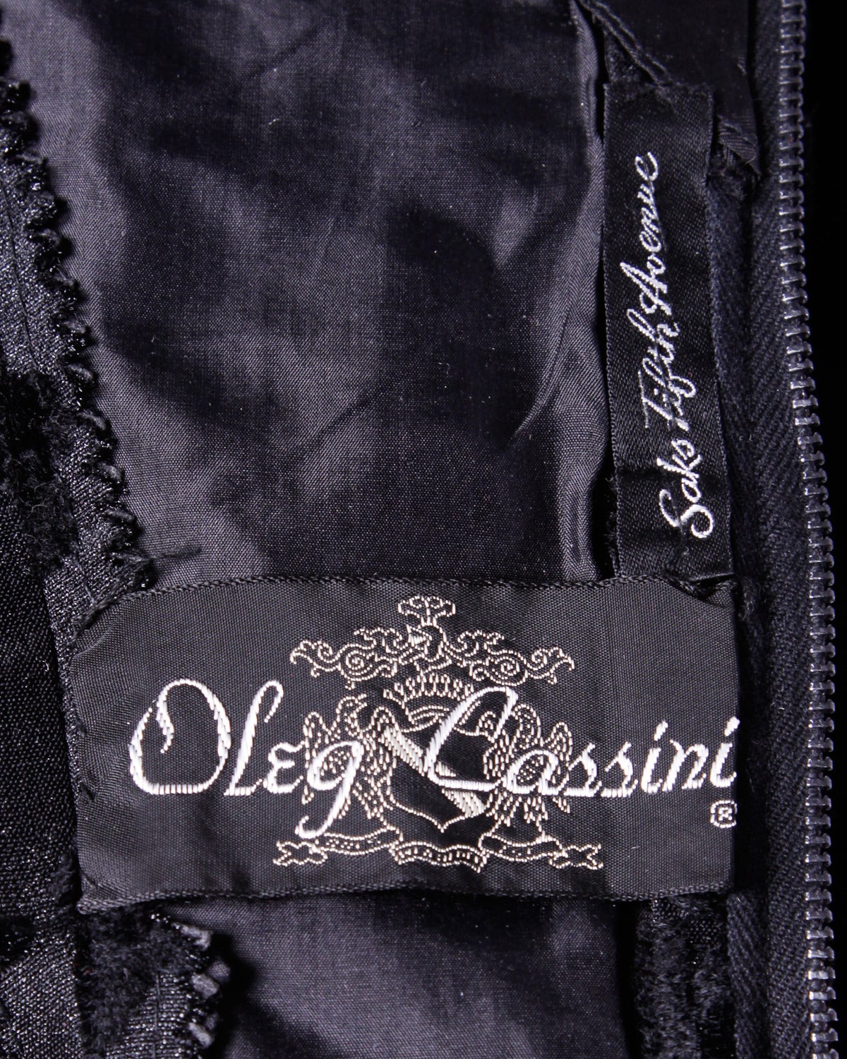 Women's Early Oleg Cassini Couture Vintage 1950's 50s Black Formal Dress