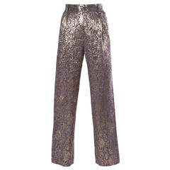 Gianfranco Ferre Vintage 1990s 90s Metallic Brocade Pants