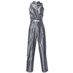 Krizia Vintage 1990s 90s Embroidered Dragon Silk Top + Pants Suit Ensemble 8
