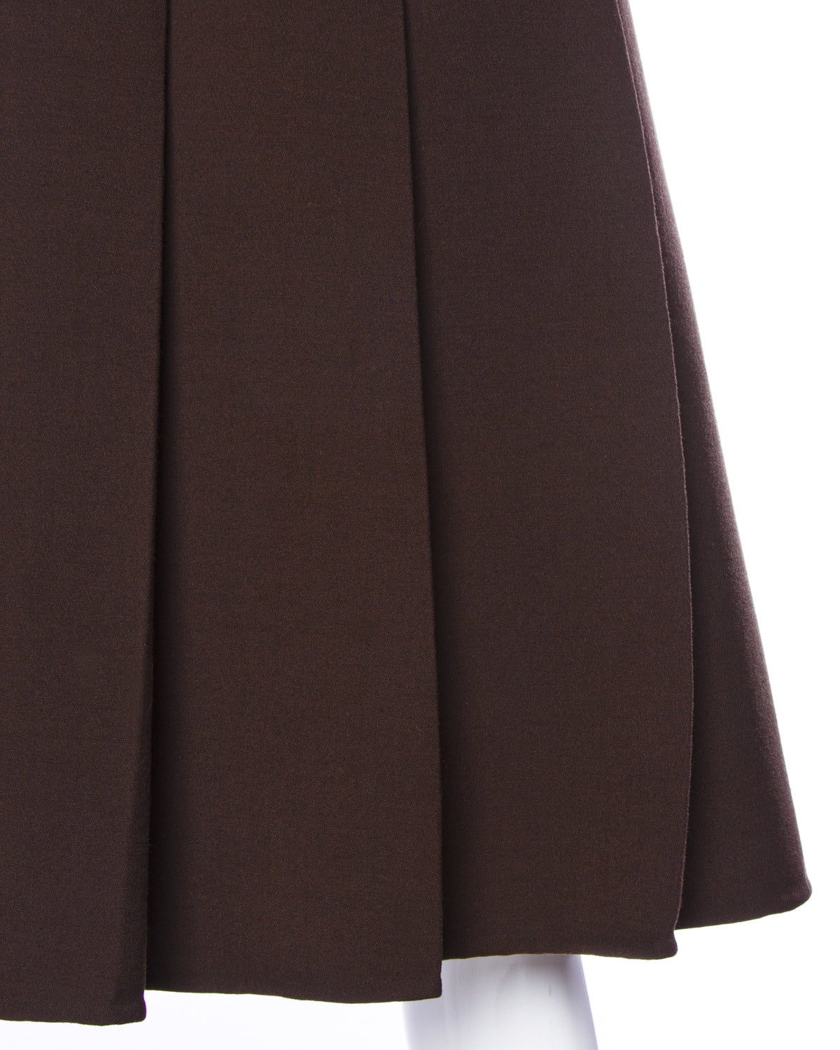 Women's Renato Balestra Vintage 1960s 60s Italian Couture Wool + Silk Pleated Skirt