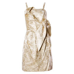 Lilli Diamond Vintage 1960s Metallic Brocade Sculptural Cocktail Dress