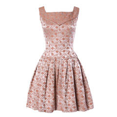 Vintage Floral Brocade Drop Waist Cocktail Dress 2
