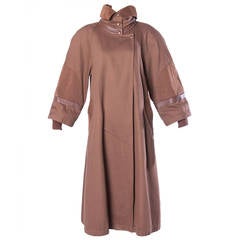Claude Montana Vintage 1980s 80s Avant Garde Coat with Leather Trim 8