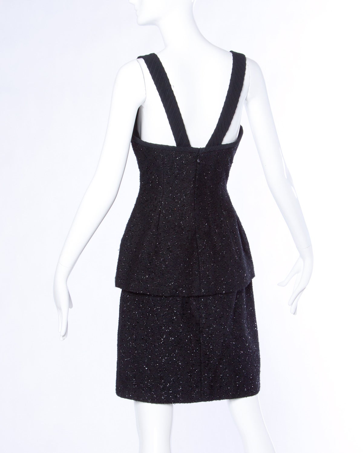 Michael Casey Couture Vintage Skulpturales 3-teiliges Kostüm-Ensemble mit Rock und Rock (Schwarz) im Angebot