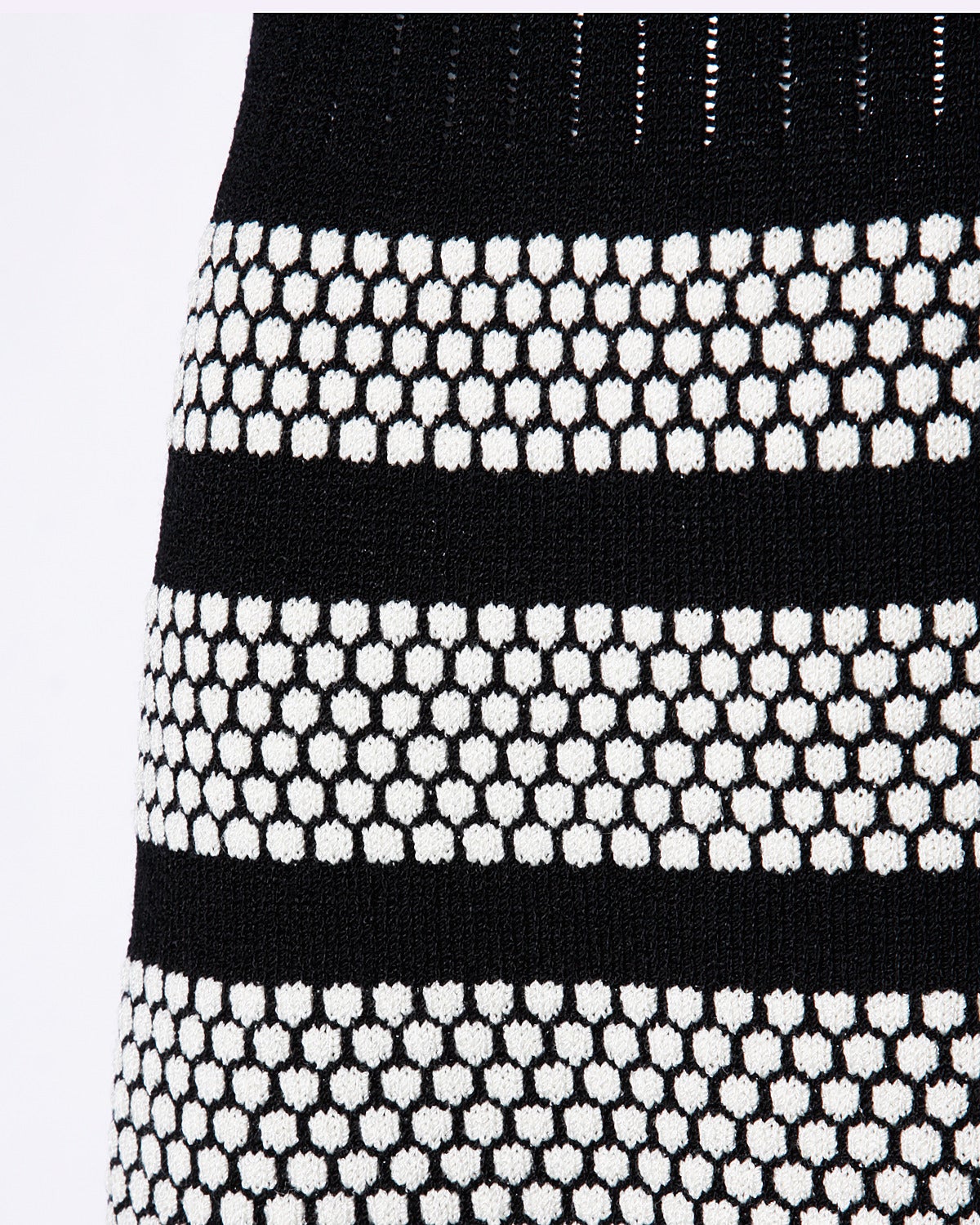 Adolfo Vintage 1970s 70s Black + White Wool Knit Dress 1