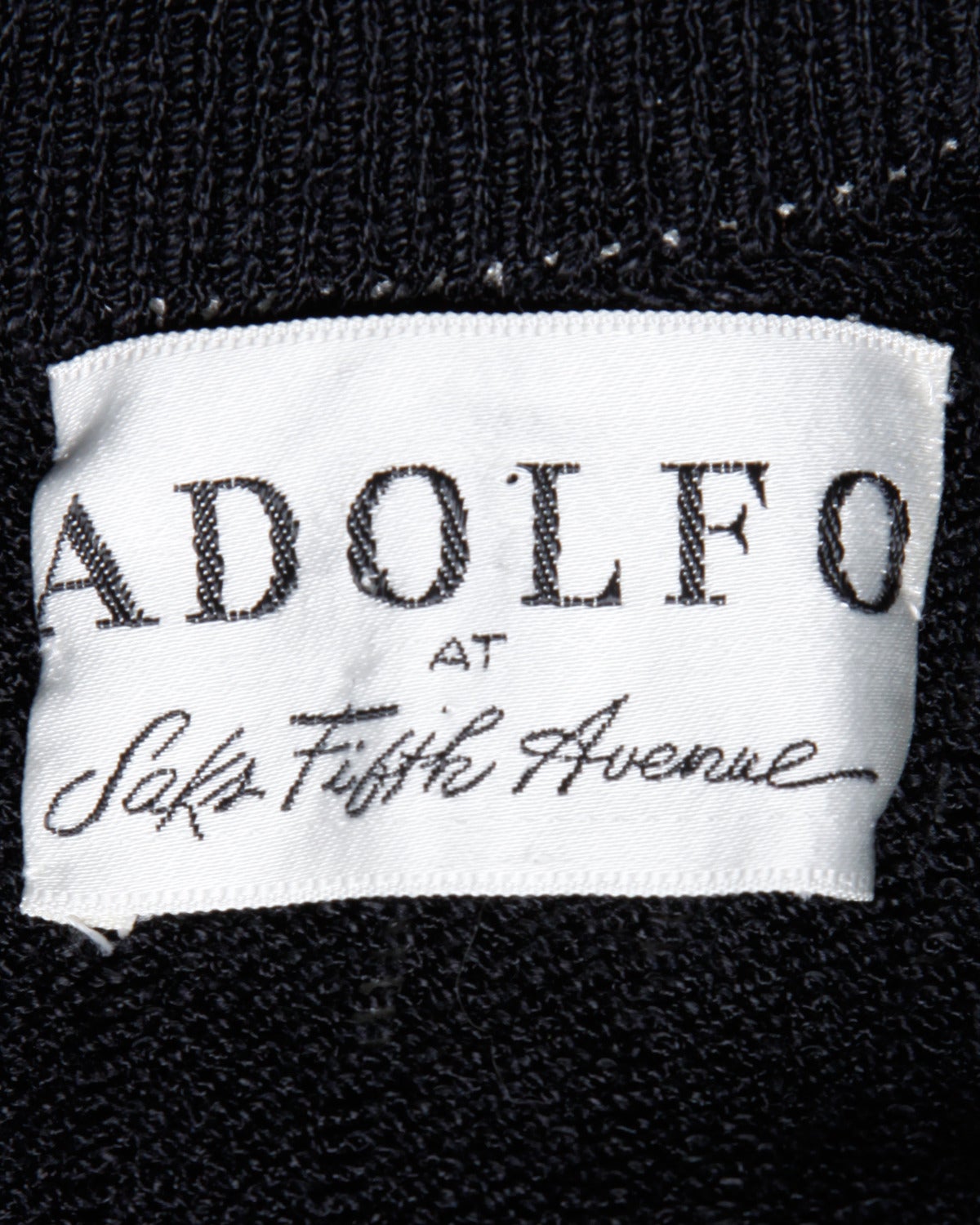Adolfo Vintage 1970s 70s Black + White Wool Knit Dress 3