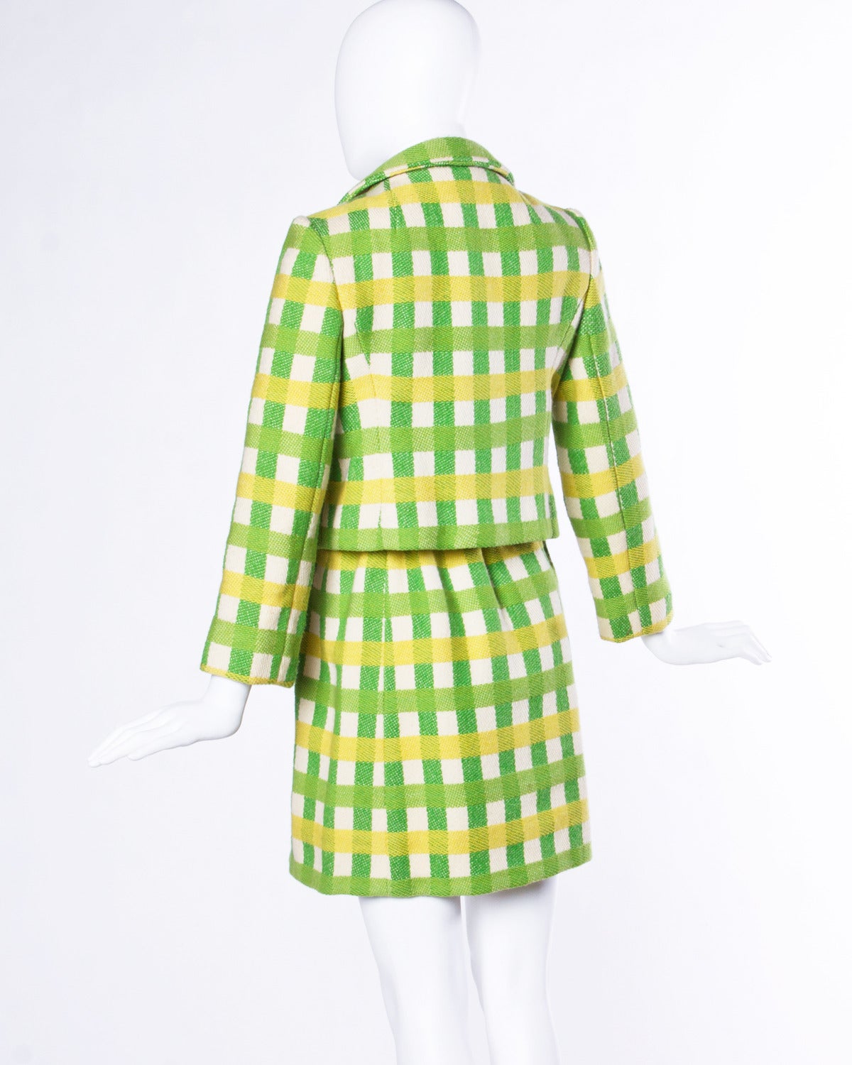 Women's Jacques Tiffeau Vintage 1960s 60s Wool Dress, Jacket & Belt Ensemble