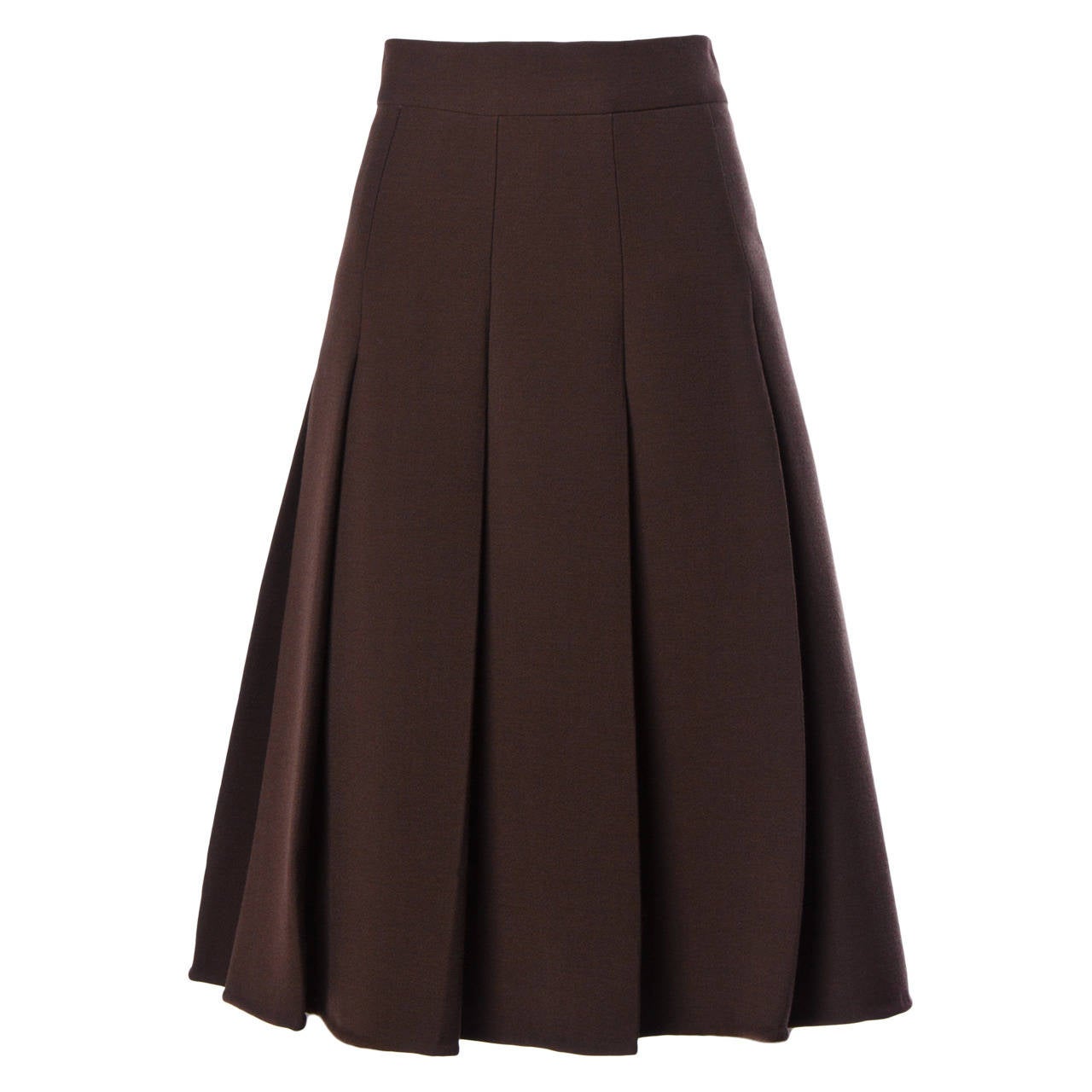 Renato Balestra Vintage 1960s 60s Italian Couture Wool + Silk Pleated Skirt