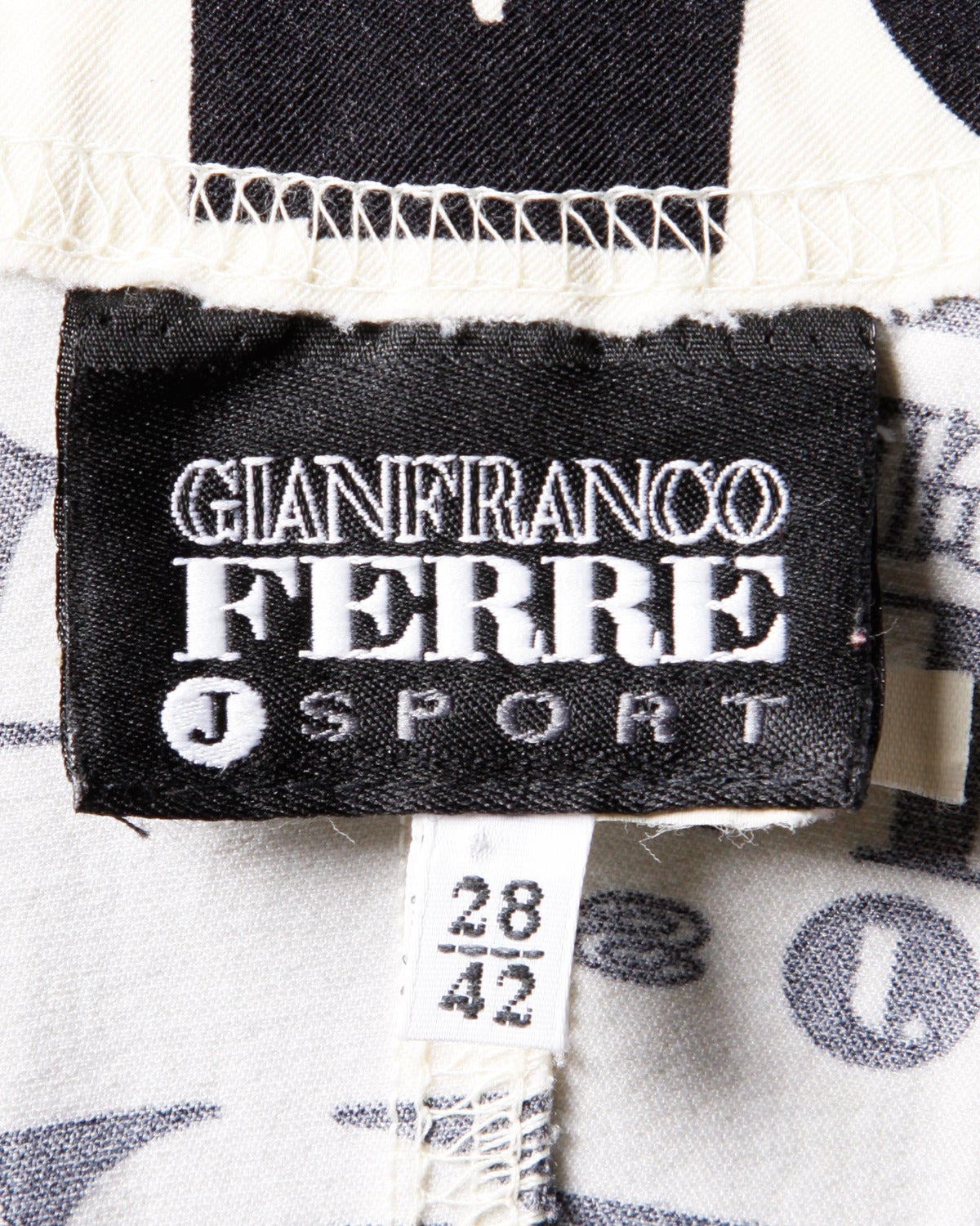 Gianfranco Ferre Vintage 1990s Graphic Logo Print Catsuit or Jumpsuit 4