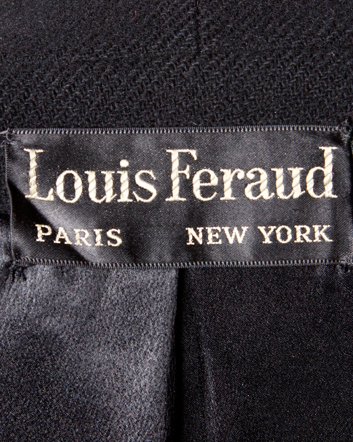 Louis Feraud Vintage 1960s 60s Mod Heavy Black Wool Coat at 1stDibs