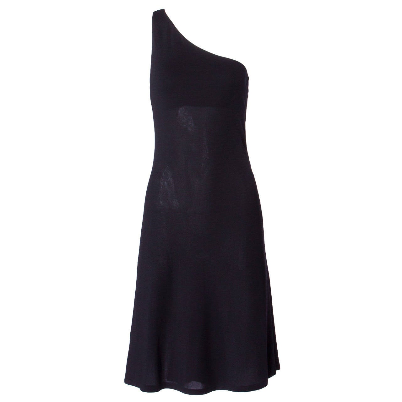 Moschino Couture! Cruise Me Baby Vintage One Shoulder Black Knit Dress For Sale