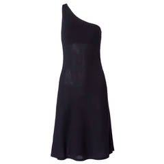 Moschino Couture! Cruise Me Baby Vintage One Shoulder Black Knit Dress