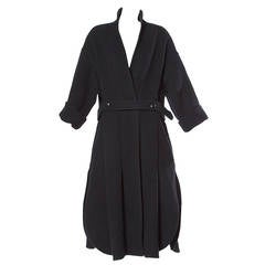 James Galanos for Neiman Marcus Unusual Black Wool Coat 9
