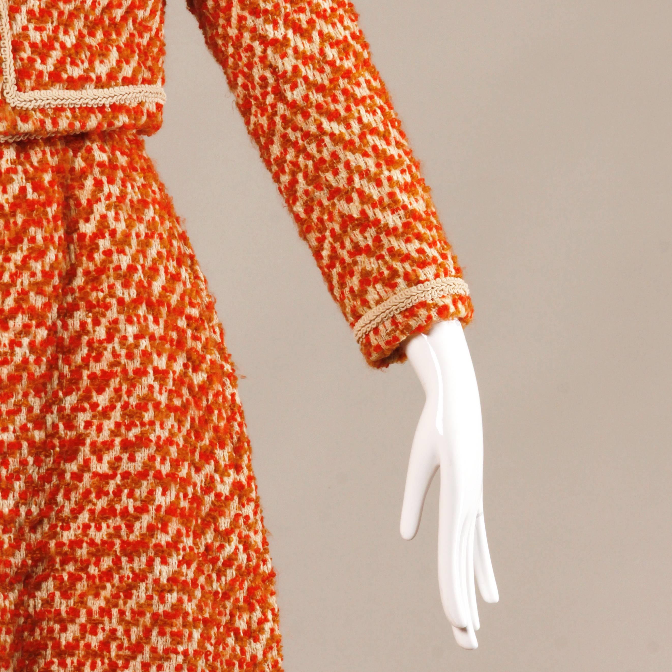 Nina Ricci - Ensemble vintage de costume : jupe et veste en soie et laine, couture, années 1960 en vente 2