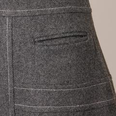 Louis Feraud 1960s Vintage Gray Wool Lace Up Mod Dress