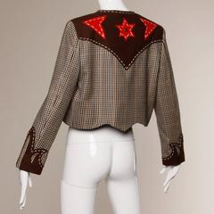 Moschino Vintage Cowgirl Western Jacket with Cut Out Heart + Spurs Applique