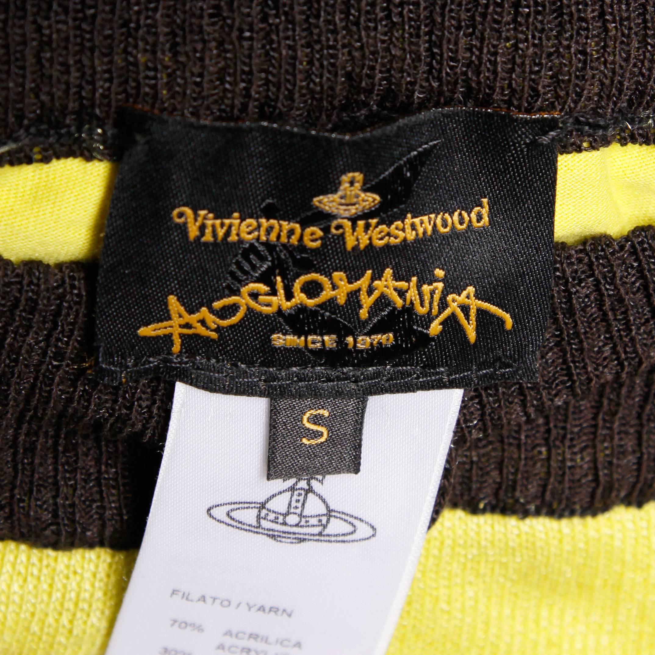 Black Vivienne Westwood Striped Color Block Knit Skirt