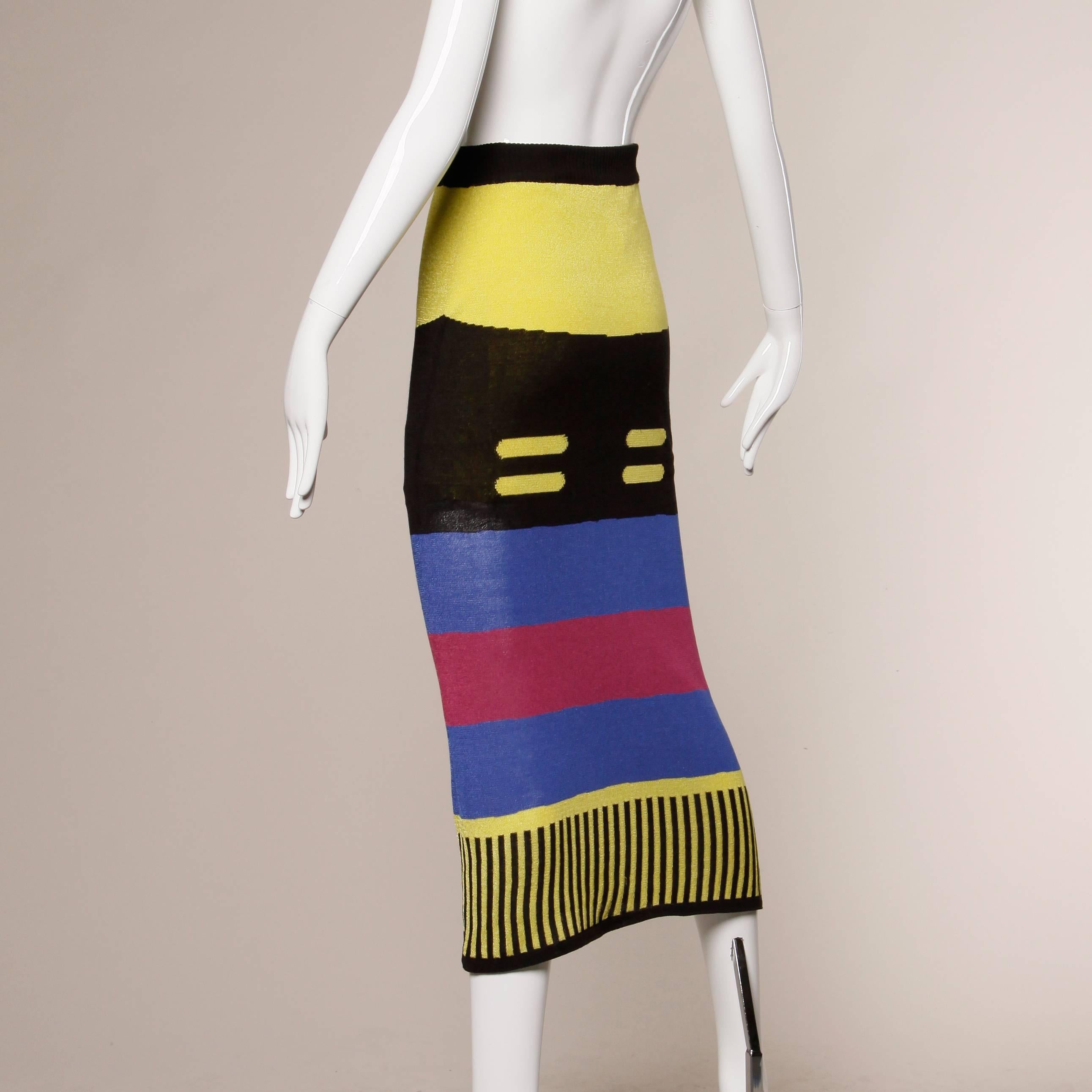Vivienne Westwood Striped Color Block Knit Skirt In Excellent Condition In Sparks, NV