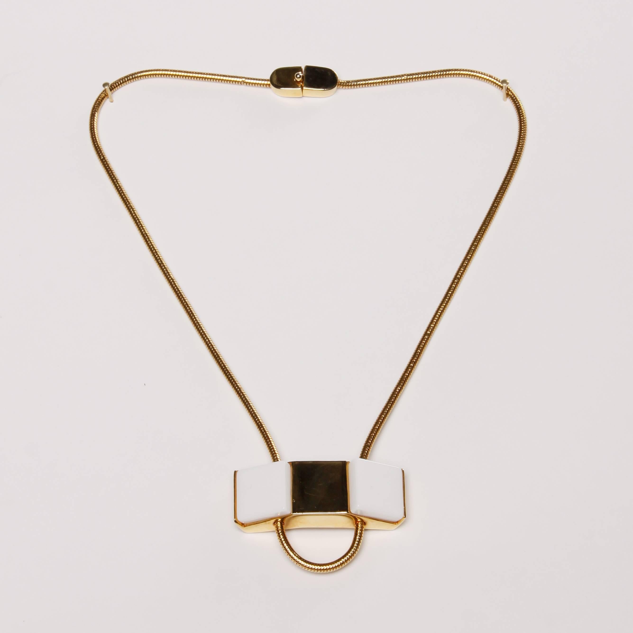 1960s Pierre Cardin Vintage Modernist Statement Necklace In Excellent Condition In Sparks, NV