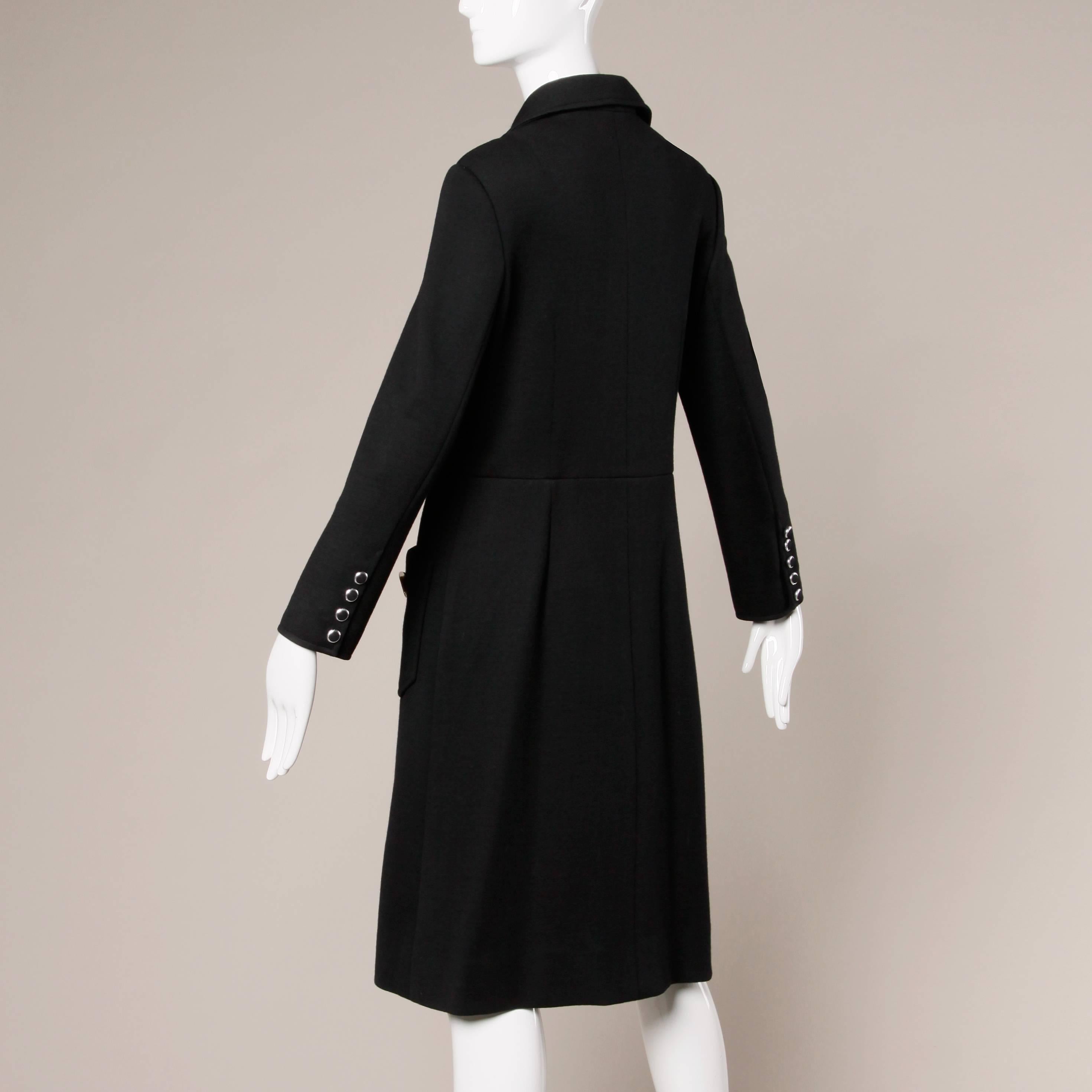 1960s Banff Ltd. by Gianni Ferri Italian Wool Coat Dress with Leather Buckles In Excellent Condition In Sparks, NV