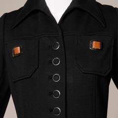 1960s Banff Ltd. by Gianni Ferri Italian Wool Coat Dress with Leather Buckles