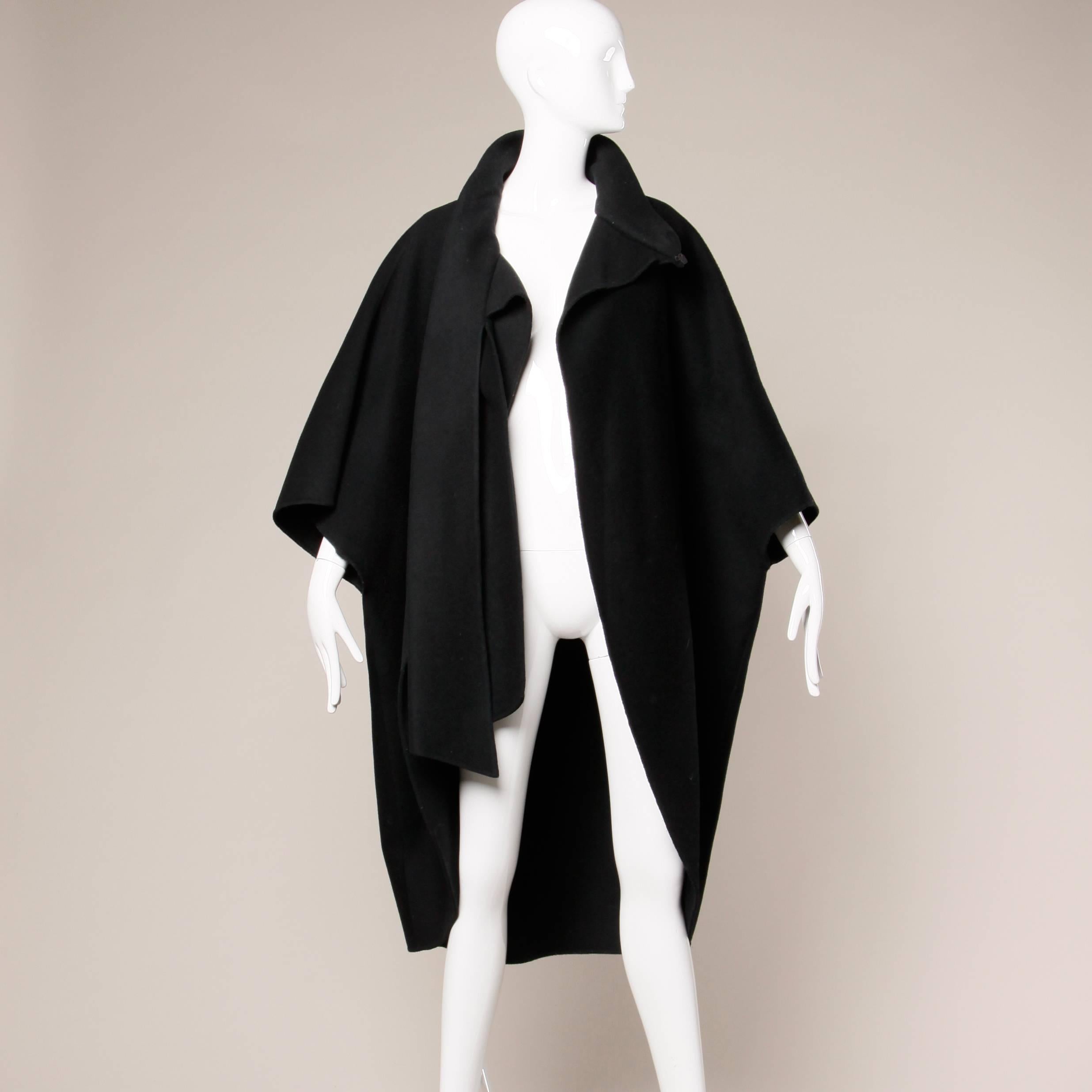 Salvatore Ferragamo Vintage Avant Garde Wool Cocoon Cape Coat with ...