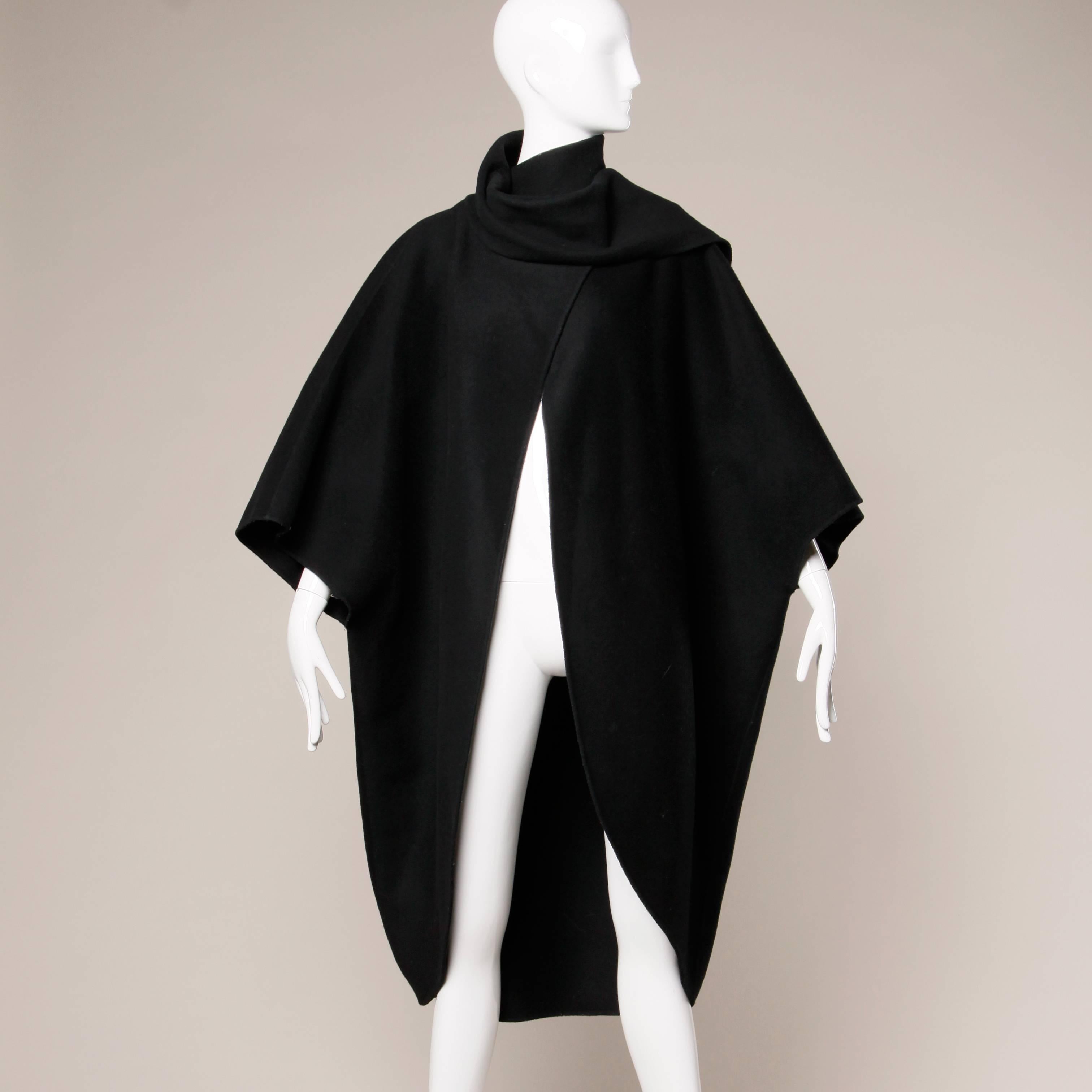 Salvatore Ferragamo Vintage Avant Garde Wool Cocoon Cape Coat with ...