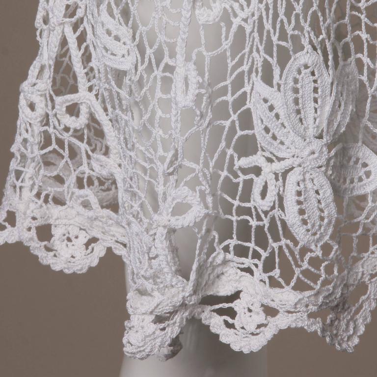 chinese dress ladies White Crochet Lace Dress - Ruffle Slip Dress