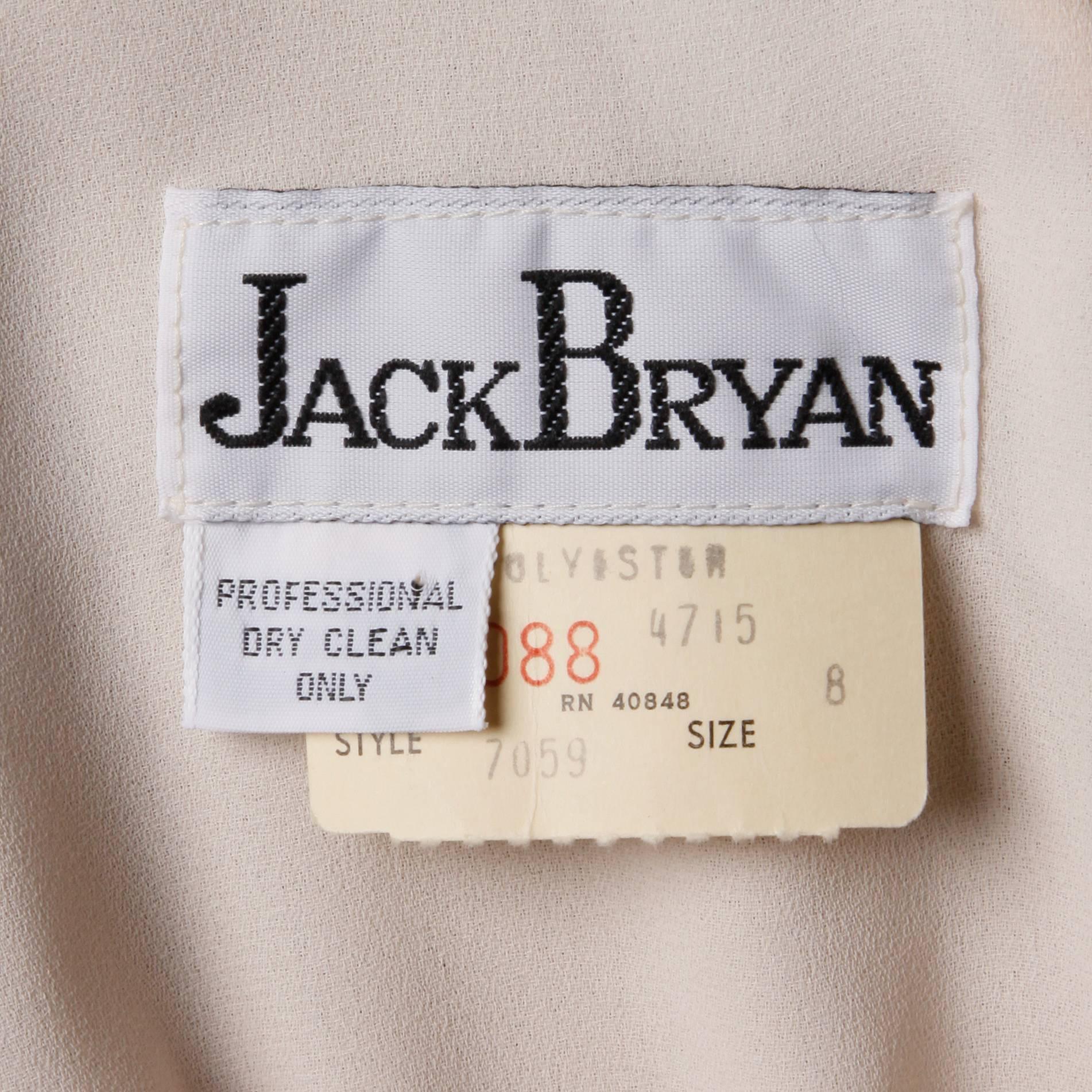 Unworn 1970s Vintage Jack Bryan Blush Cape Bat Wing Dress 1