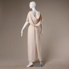 Unworn 1970s Vintage Jack Bryan Blush Cape Bat Wing Dress