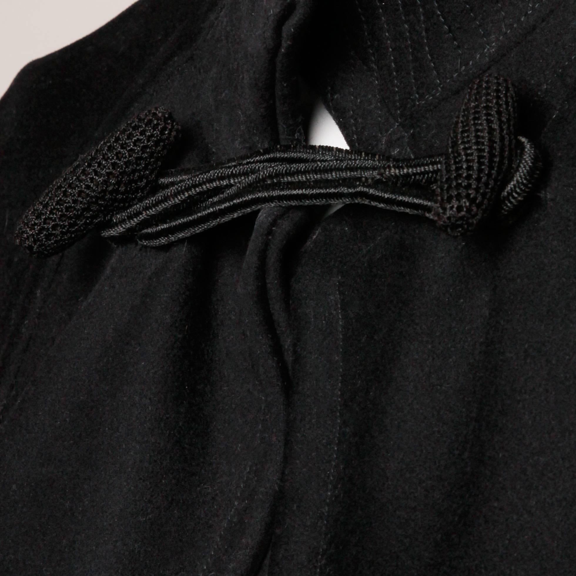 Vintage Black Wool Cape Coat 1