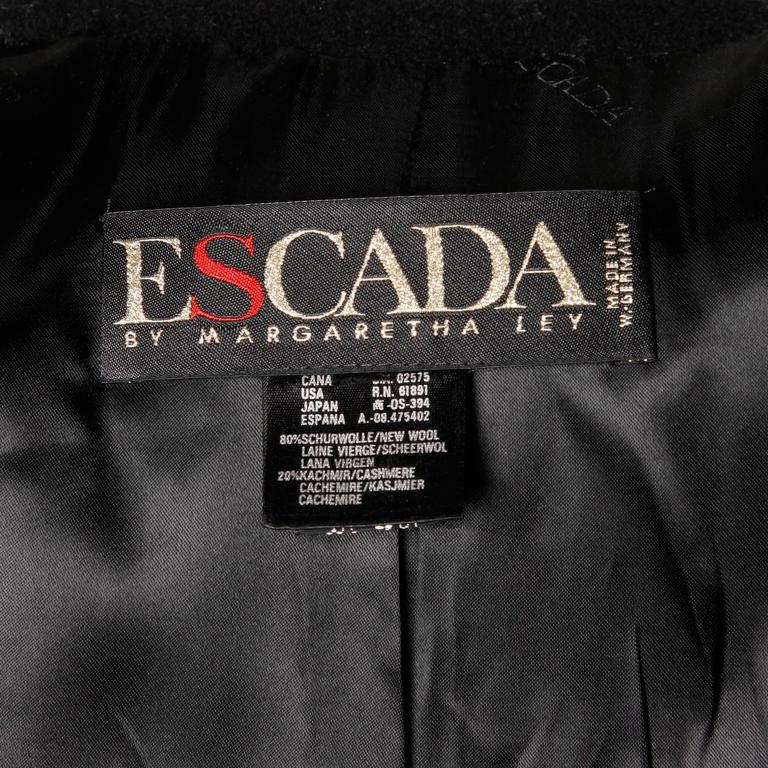 Escada by Margaretha Ley Vintage Wool Cashmere Cropped Military Jacket ...