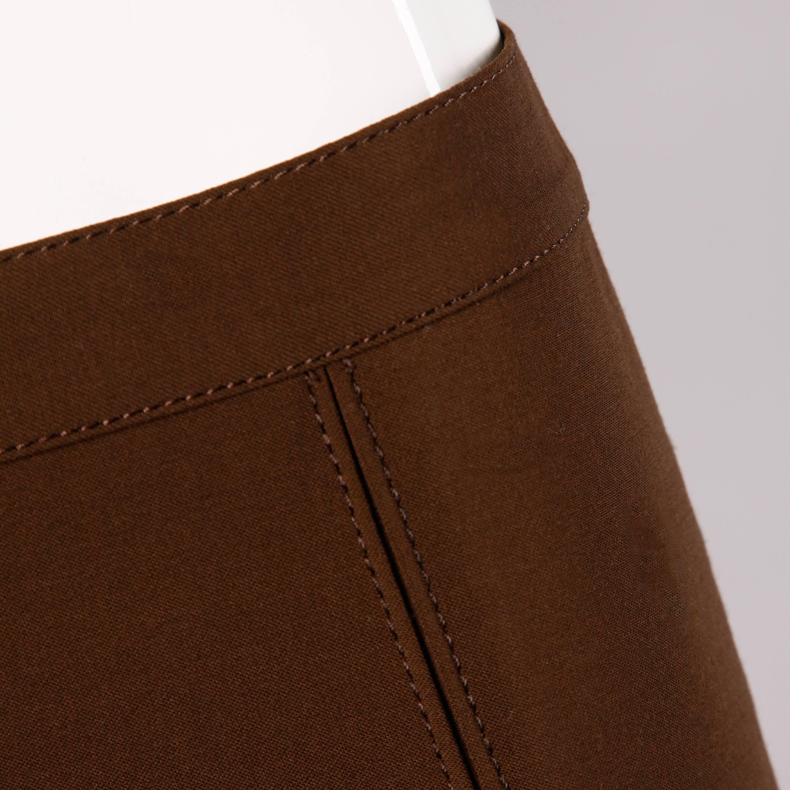 Blumarine Brown Wool + Silk Button Up Skirt 1