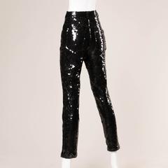 1985 Jeanette Kastenberg for St. Martin Vintage Black Sequin Disco Pants