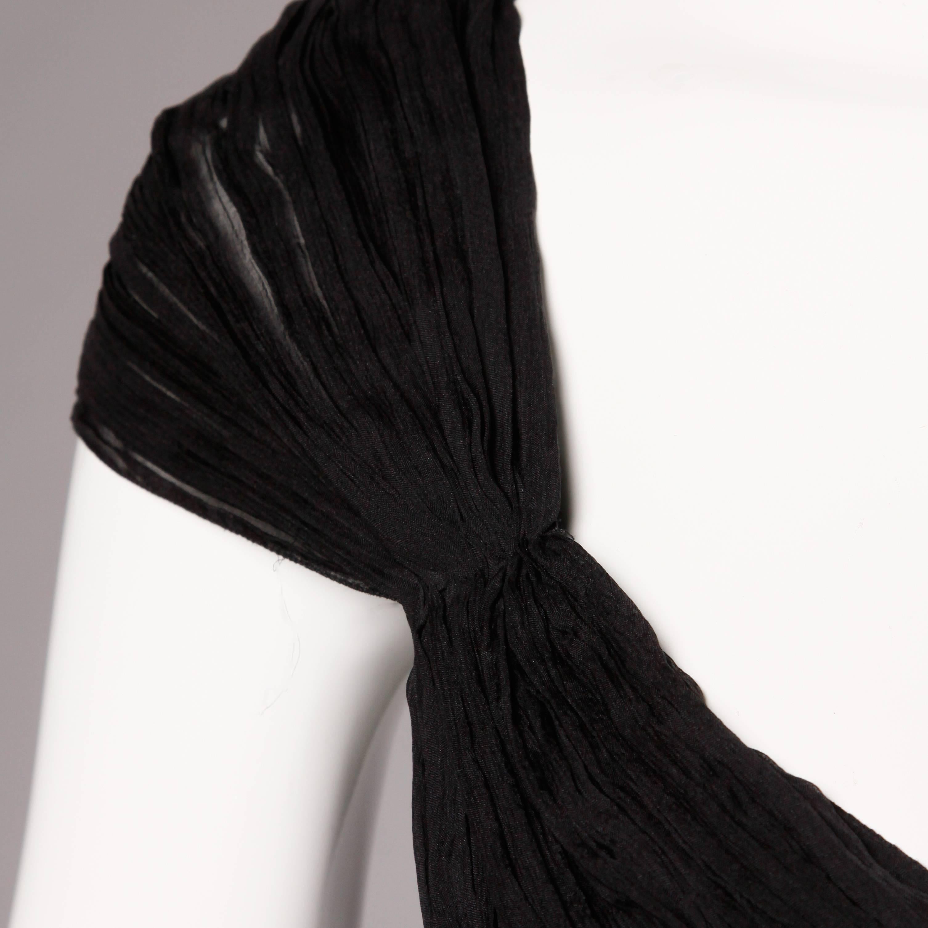 Prada Black Silk Chiffon Cocktail Dress with Bow 1
