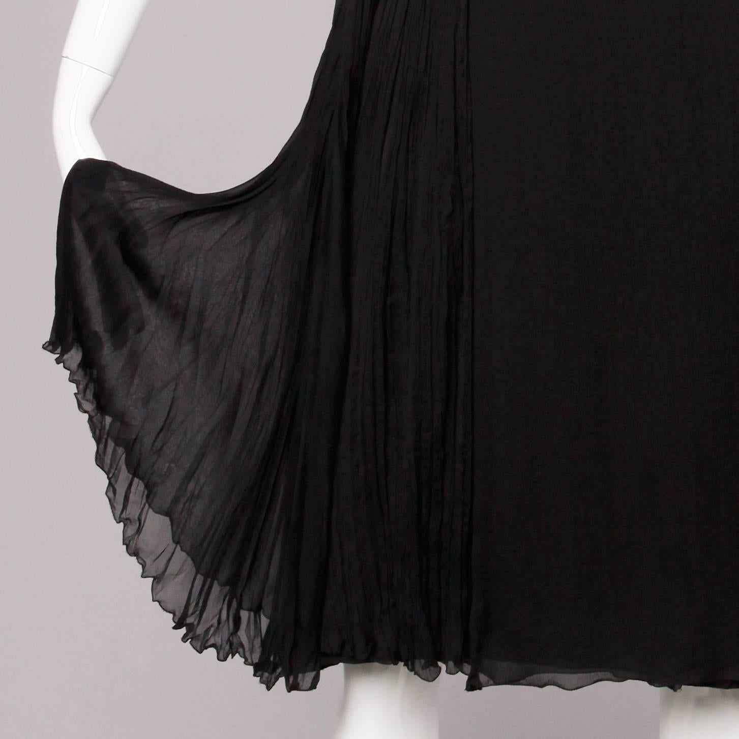 Prada Black Silk Chiffon Cocktail Dress with Bow 3