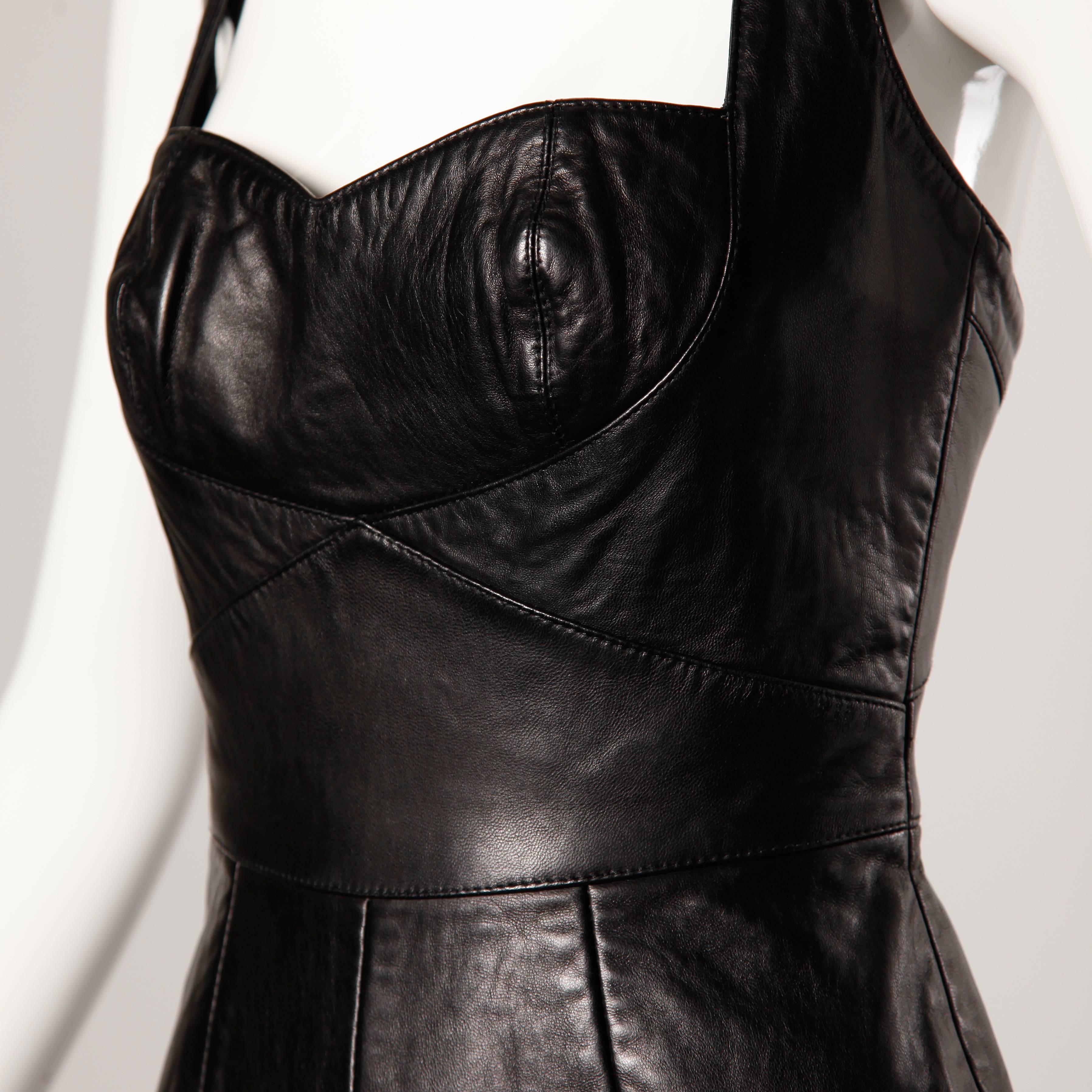 Michael Hoban for North Beach Leather Vintage Black Buttery Soft Dress 2