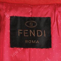 Fendi Vintage Red Suede Leather Trench Coat and Matching Sash Belt, 1990s