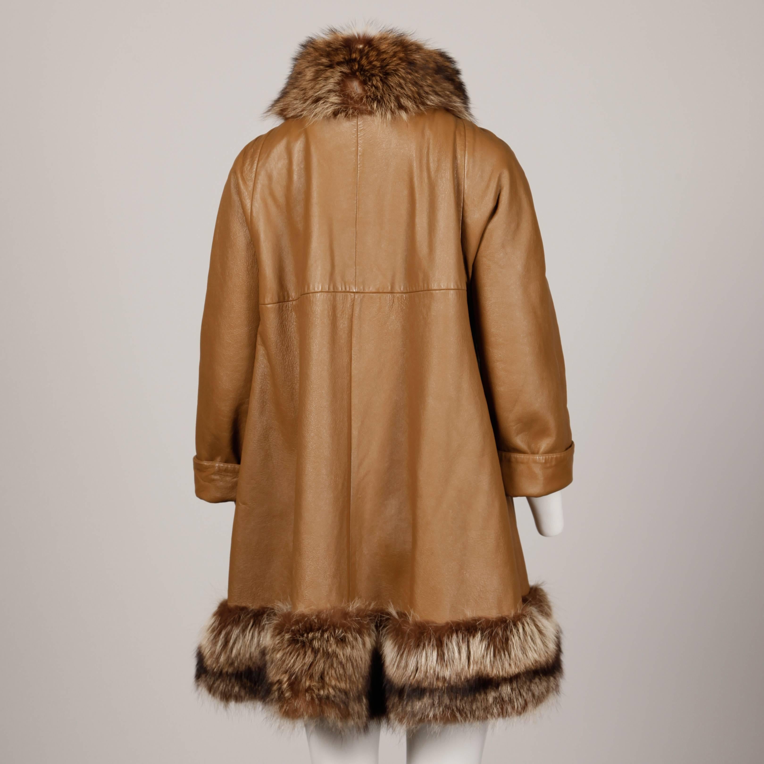 60s coat with fur trim