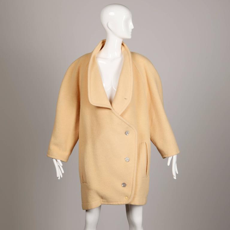 1980s Claude Montana Oversized Wool Coat